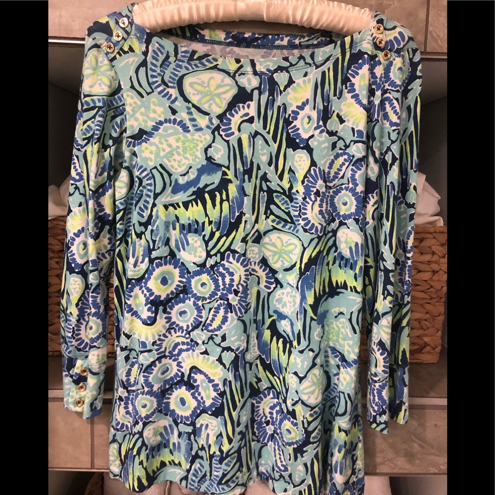 Lilly Pulitzer Blouse w/ 3/4 sleeves| sunset swim | 'sand dollar'